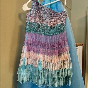 Colorful Beaded One-Shoulder Dress
